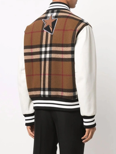 Shop Burberry Vintage Check Bomber Jacket In Brown