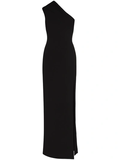 Shop Solace London Averie One-shoulder Maxi Dress In Black