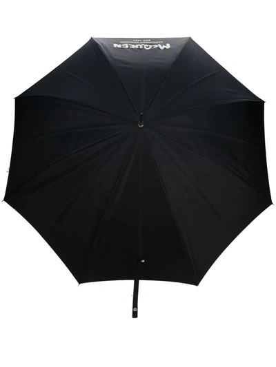 Shop Alexander Mcqueen Logo-print Umbrella In Black