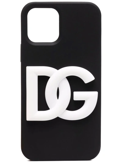 Shop Dolce & Gabbana Debossed-logo Iphone 12 Pro Case In Black