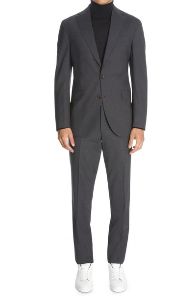 Shop Jack Victor Dallas Wool Blend Suit In Charcoal