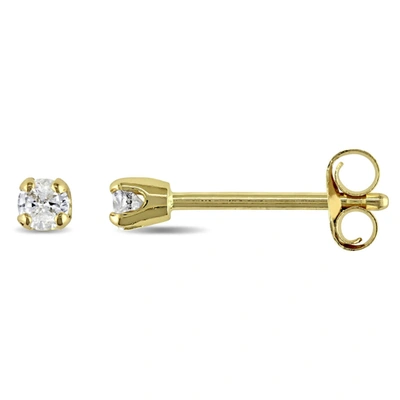 Amour 1/10 Ct Tw Diamond Stud Earrings In 14k Yellow Gold In Yellow