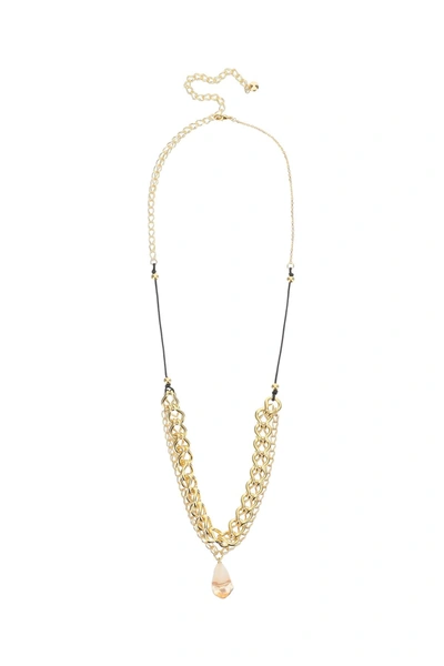 Shop Panconesi Chain Necklace With Stone Charm In Gold (gold)