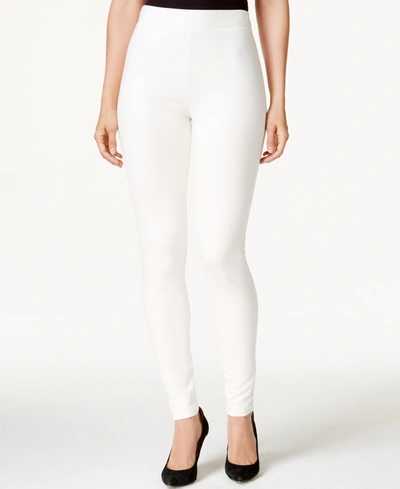 Vince Camuto Wide-waistband Ponte-knit Leggings In Vanilla
