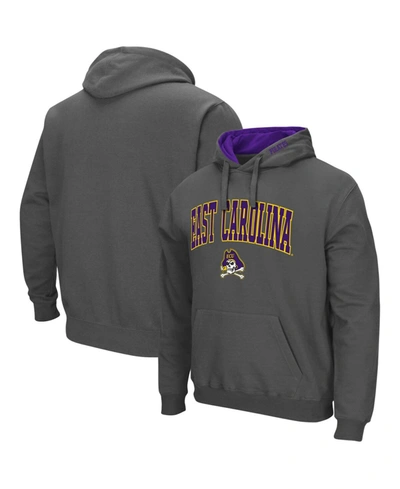 Shop Colosseum Men's Charcoal Ecu Pirates Arch And Logo Pullover Hoodie
