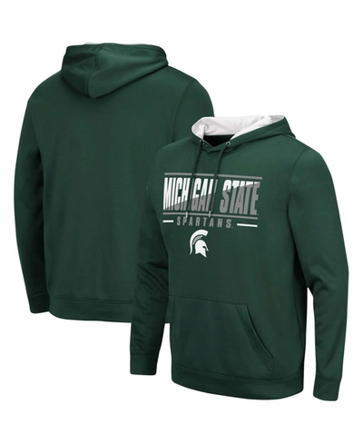 Shop Colosseum Men's Green Michigan State Spartans Slash Stack 2.0 Pullover Hoodie