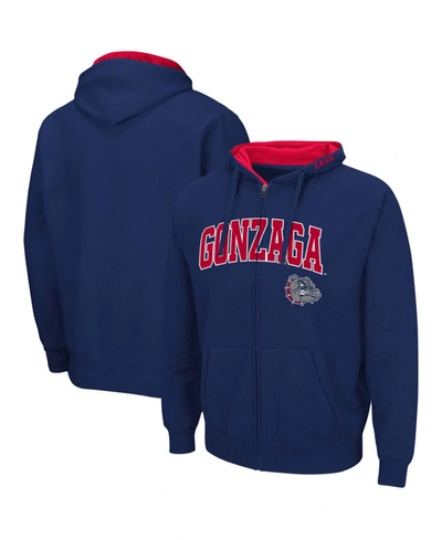 Colosseum Men's Navy Gonzaga Bulldogs Arch Logo 3.0 Full-zip Hoodie In Navy