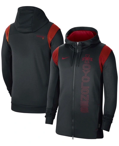 Shop Nike Men's Black Iowa State Cyclones 2021 Sideline Performance Full-zip Hoodie
