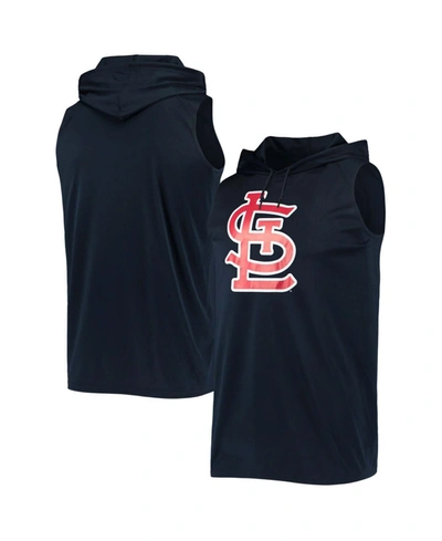 Shop Stitches Men's Navy St. Louis Cardinals Sleeveless Pullover Hoodie