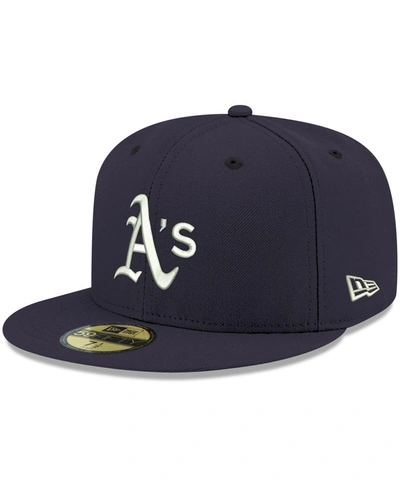 Shop New Era Men's Navy Oakland Athletics Logo White 59fifty Fitted Hat