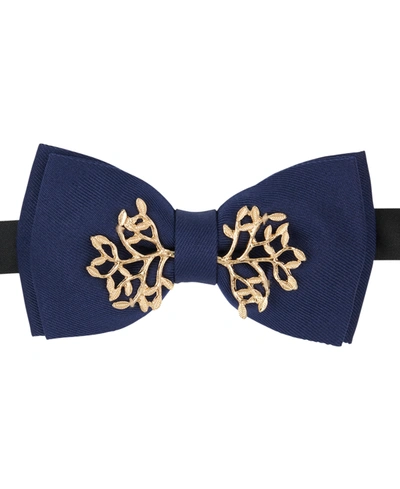 Shop Tallia Men's Pre-tied Ornament Bow Tie In Navy