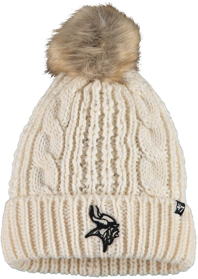 Shop Lids '47 Women's Minnesota Vikings Meeko Cuffed Knit Hat In Cream
