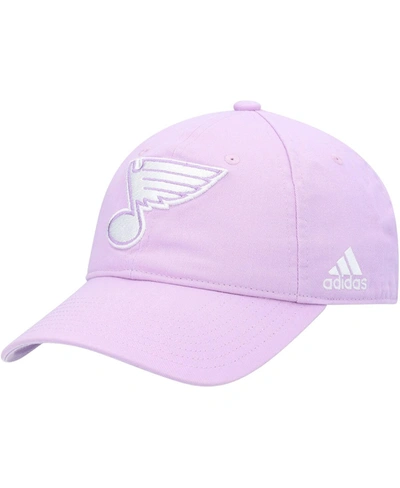 Shop Adidas Originals Men's Purple St. Louis Blues 2021 Hockey Fights Cancer Slouch Adjustable Hat