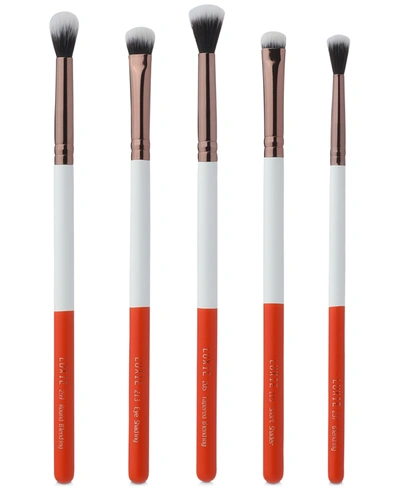 Shop Luxie 5-pc. Art Deco Blending Brush Set In Orange And White