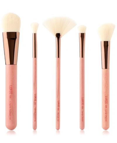 Shop Luxie 5-pc. Gaea Face & Eye Brush Set In Pink