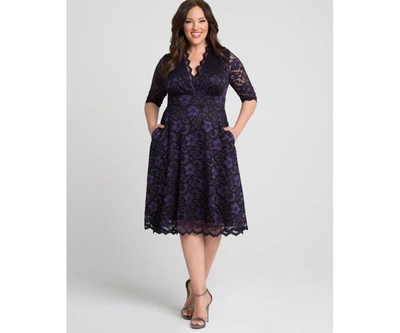 Shop Kiyonna Women's Plus Size Mon Cherie Lace Dress In Violet