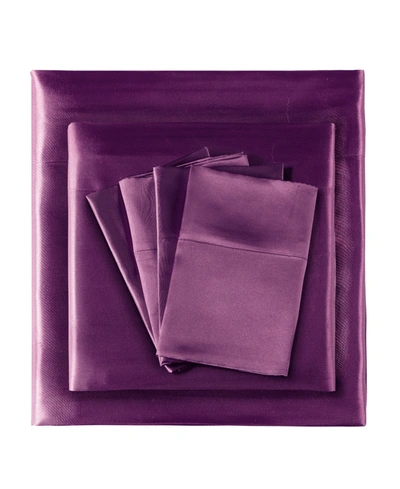 Shop Madison Park Essentials Satin 6-pc. Sheet Set, Full In Purple