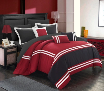 Shop Chic Home Zarah 10 Piece King Comforter Set In Red