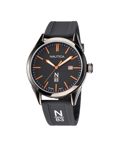 Shop Nautica N83 Men's Gray Silicone Strap Watch 40mm