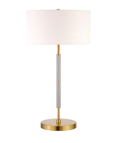 Shop Hudson & Canal Simone 2-bulb Table Lamp In Gray And Brass