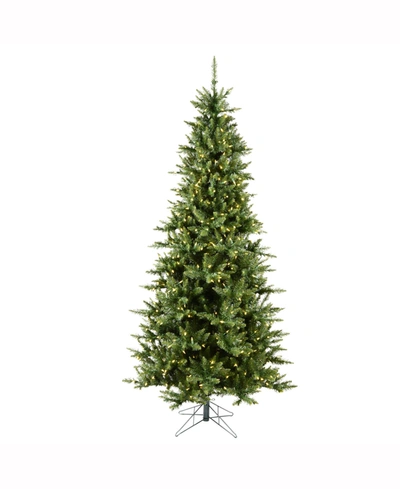 Vickerman 7.5' Camdon Fir Slim Artificial Christmas Tree With 700 Warm White Led Lights In Green