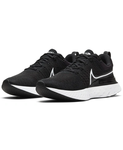 Shop Nike Women's React Infinity Run Flyknit 2 Running Sneakers From Finish Line In Black/white