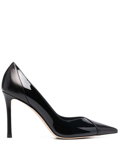 Shop Jimmy Choo Cass Leather Pumps In Black