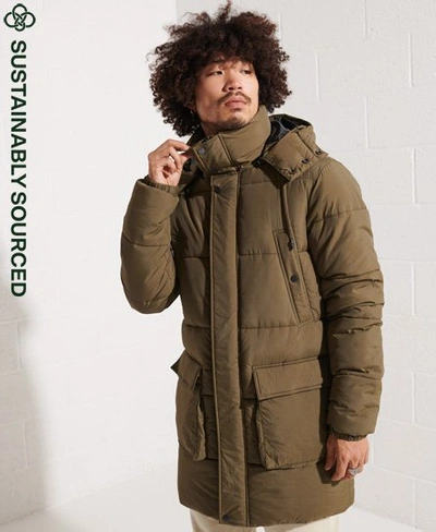 Superdry Men's Expedition Padded Parka Coat Green / Dark Moss - Size: Xs |  ModeSens