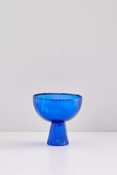 Shop Urban Outfitters Ridged Coupe Glass In Blue