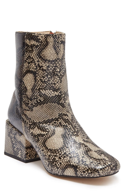 Shop French Connection Toni Snakeskin Embossed Block Heel Bootie In Sftch