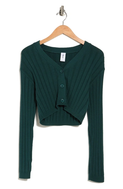 Shop Abound Long Sleeve Ribbed Cardigan In Green Moss