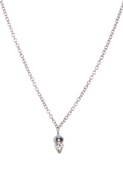 Shop Bony Levy 18k White Gold Bl Icons Solitaire Pendant Necklace In 18kwg
