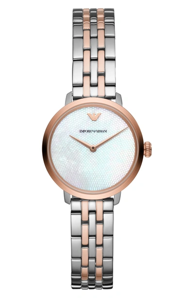 Shop Emporio Armani Two-hand Two-tone Stainless Steel Watch, 28mm In 2-tonerose Goldsilver