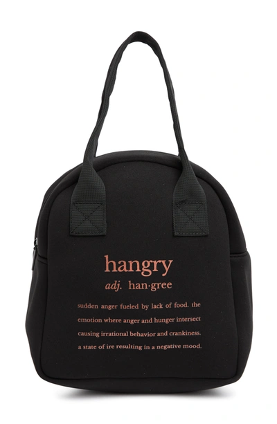 Shop Mytagalongs Hangry Foodie Lunch Tote Bag In Black