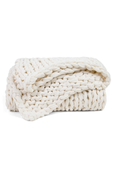 Shop Ienjoy Home Home Collection Premium Chunky Knit Blanket In Ivory