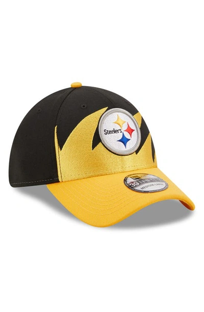 Men's New Era Black/Gold Pittsburgh Steelers Team Banded 39THIRTY Flex Hat