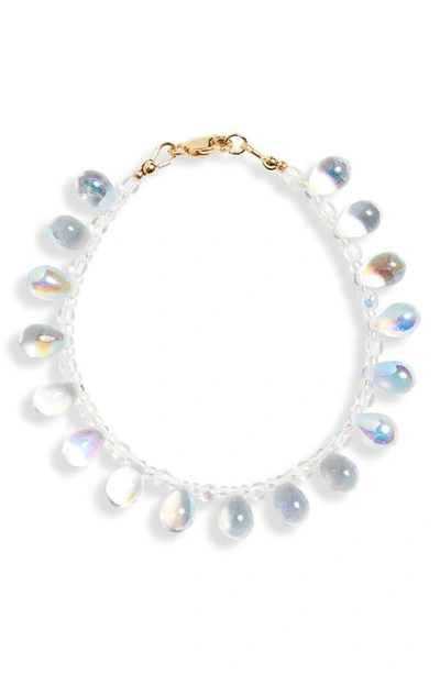 Isshi Rain Drop Beaded Bracelet In Clear