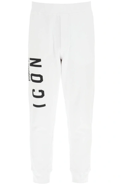 Shop Dsquared2 Icon Printed Elastic Waist Joggers In White