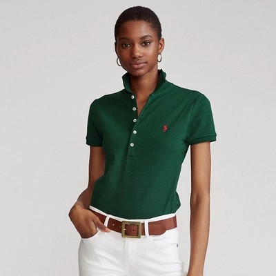 Shop Ralph Lauren Slim Fit Stretch Polo Shirt In College Green/c3961