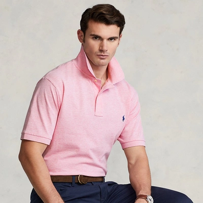 Shop Polo Ralph Lauren The Iconic Mesh Polo Shirt In Bath Pink Heather