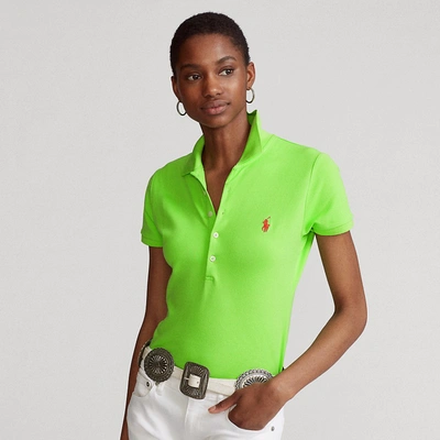 Shop Ralph Lauren Slim Fit Stretch Polo Shirt In Kiwi Lime/c3867