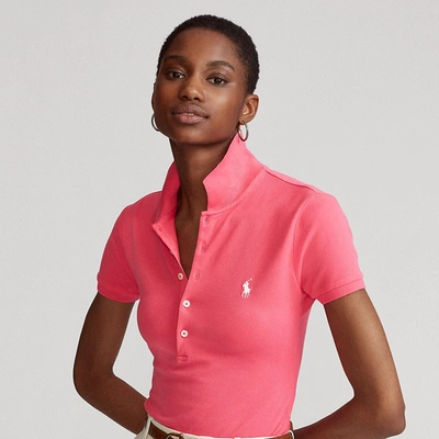 Shop Ralph Lauren Slim Fit Stretch Polo Shirt In Hot Pink/c2740