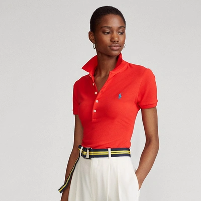Shop Ralph Lauren Slim Fit Stretch Polo Shirt In Red