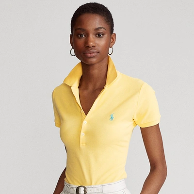 Shop Ralph Lauren Slim Fit Stretch Polo Shirt In Empire Yellow/c6103