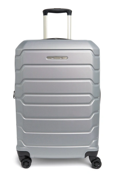 Shop Titanio Tucci Abruzzi 24" Hardside Spinner Suitcase In Silver Grey