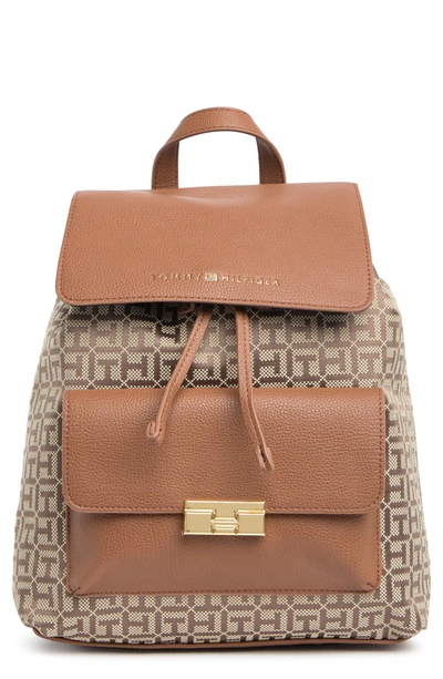 Tommy Hilfiger Francesca Ii Flap Backpack In Tan/dk Chocolate | ModeSens