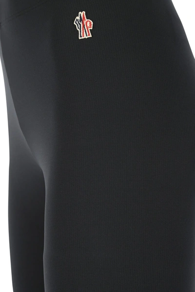 Shop Moncler Black Stretch Polyester Leggings  Nd  Grenoble Donna Xs