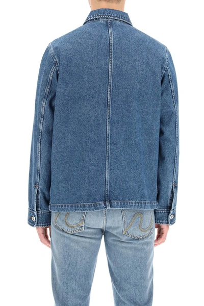 Shop Apc A.p.c. Nathaniel Faded Denim Jacket In Blue