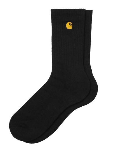 Shop Carhartt Wip Logo Embroidered Chase Socks In Black