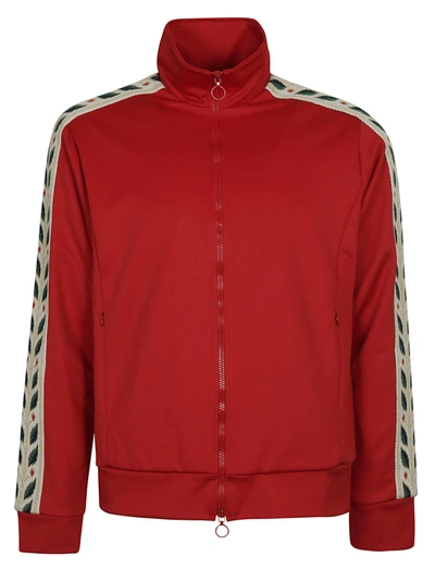 Shop Casablanca Side Tape Zipped Jacket In Red